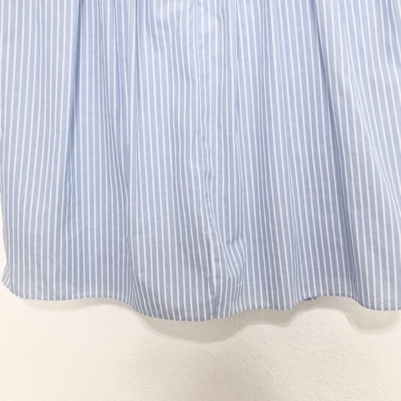 Zara TRF Blue White Striped Short Sleeve Ruffle Coastal Preppy Romper Size L - Picture 10 of 13